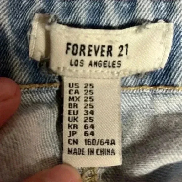 Forever 21 Women's Distressed Denim Overalls Blue Size 24 - Picture 7 of 7